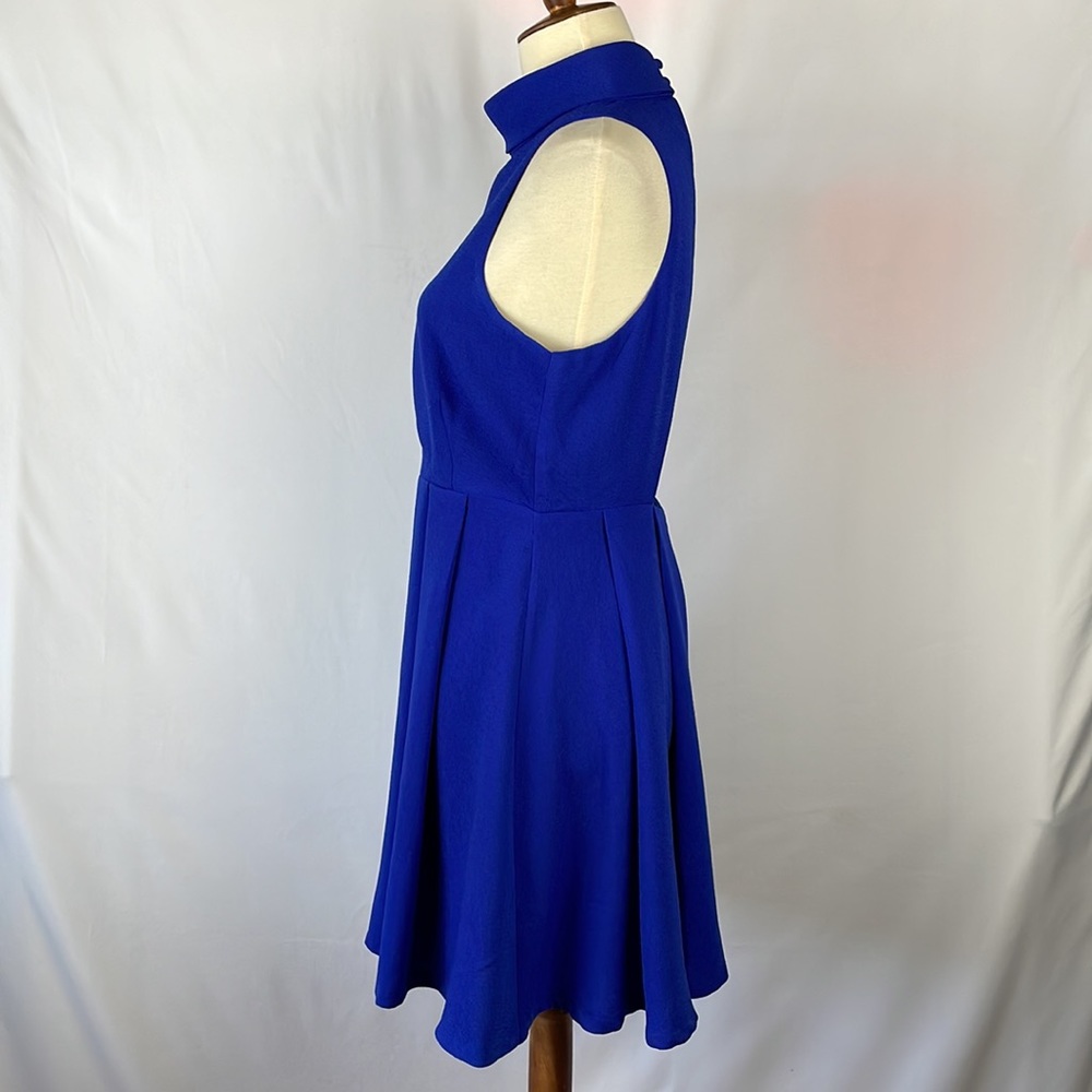 Lulu's Blue Fit and Flare Sleeveless Dress with Open Back - Size Medium - Picture 5 of 17